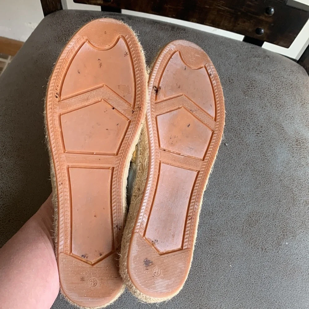 Rebecca Minkoff Gavin Gold Silver Espadrilles Sz 6.5
